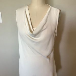 1X cream cowl neck